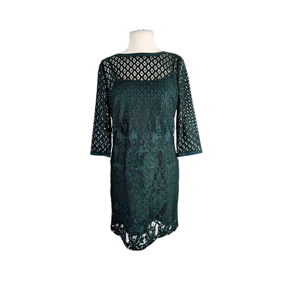 Ann Taylor Loft Green Lace Dress - Picture 1 of 6